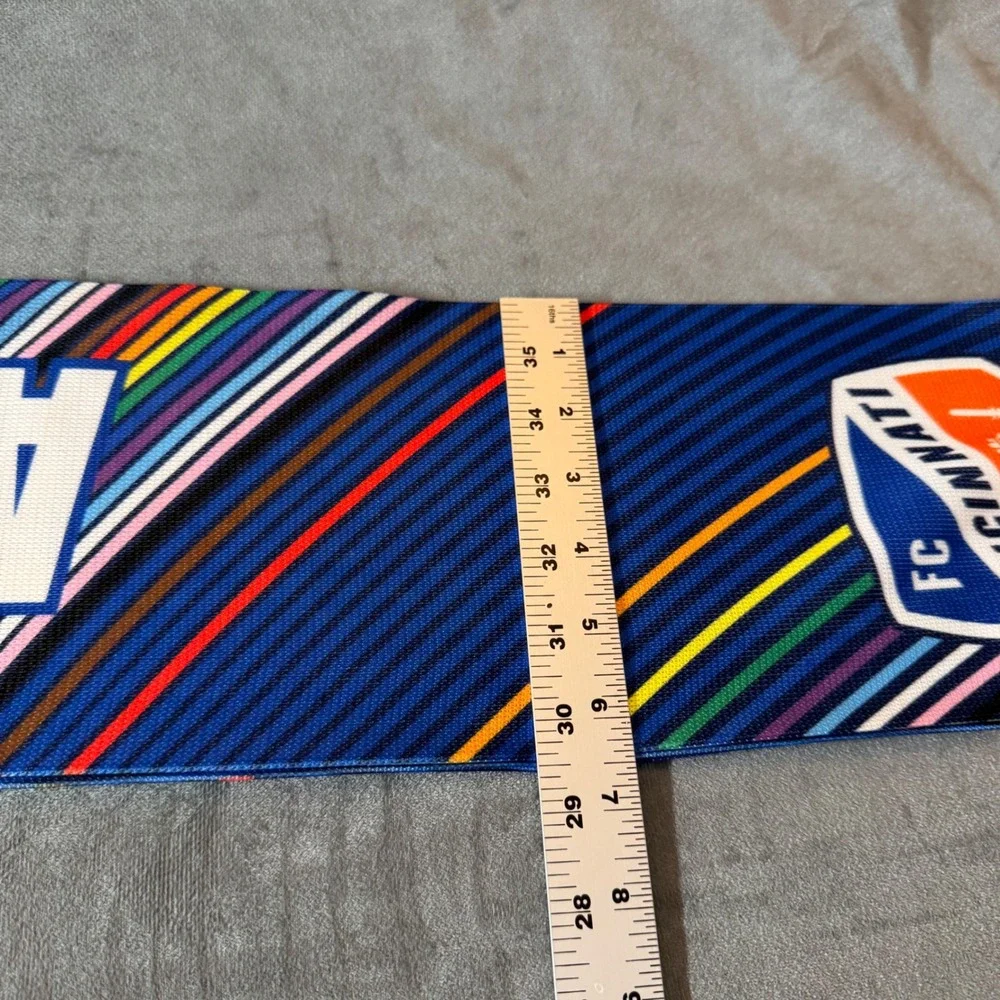FC Cincinnati Scarf OS Blue 2023 All for Cincy Rainbow Soccer Ruffneck Pride